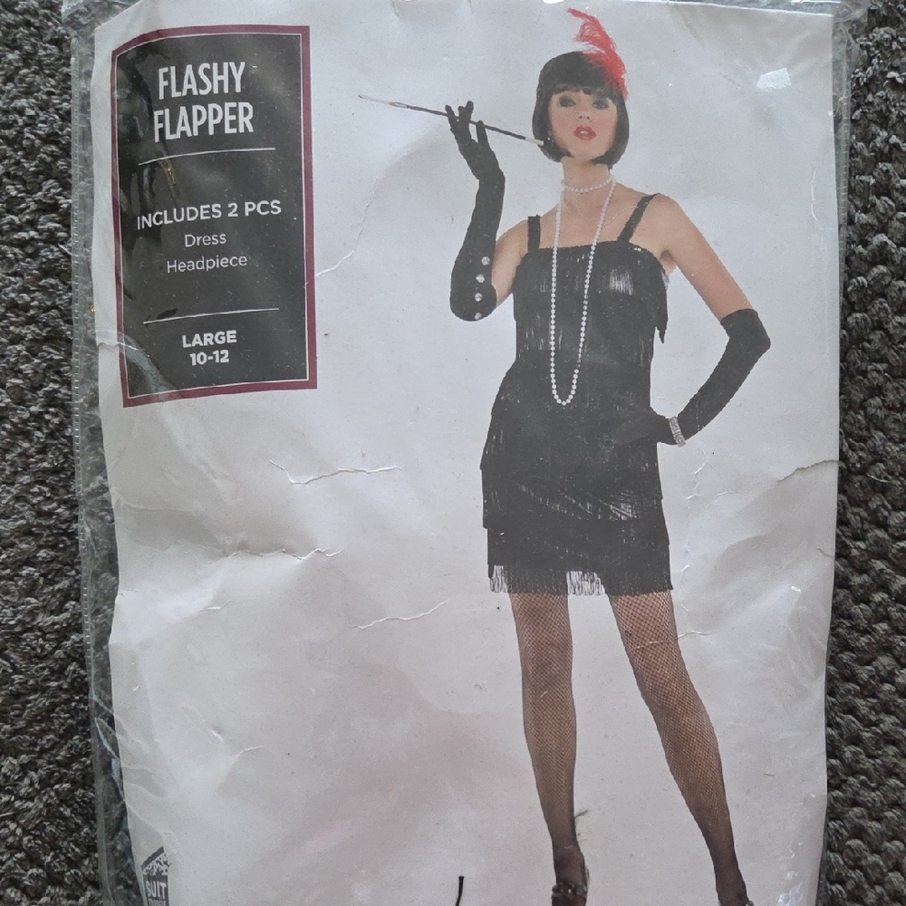 Flashy Flapper Costume with Headpiece